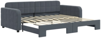 vidaXL Tagesbett Ausziehbar Dunkelgrau 90x190 cm Samt 3196943