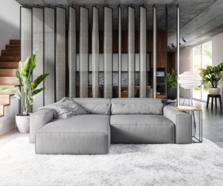 DELIFE Ecksofa Sirpio, XL Mikrofaser Grau 370x170 cm Recamiere variabel