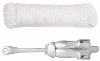 vidaXL Klappanker mit Seil Silber 4 kg feuerverzinktes Gusseisen 94276