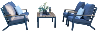 Lounge-Set Abuja , Aluminium , Grau, Schwarz , 0 x 0 x 0 cm