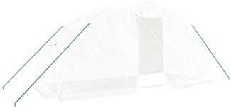 vidaXL Gewächshaus mit Stahlrahmen Weiß 10 m² 5x2x2,3 m 364087