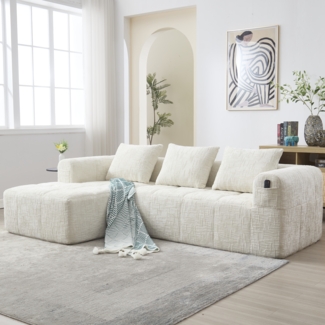 LVHOM Ecksofa Modulares Chaiselongue-Sofa-Set(Polsterliege+Doppelsofa), separat kann, mehr-in-1 Design,Kombinierbar zu L-Form, U-Form, Bett, Ecksofa, Loungesofa, Polsterecke, Schlafsofa
