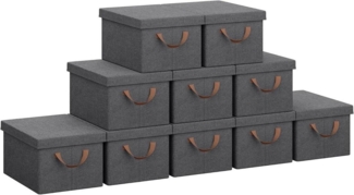 Woltu Aufbewahrungsbox (10 St, Set), mit Deckel, mit Griffen, faltbar