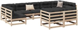 vidaXL 9-tlg. Garten-Sofagarnitur mit Kissen Massivholz Kiefer 3299629