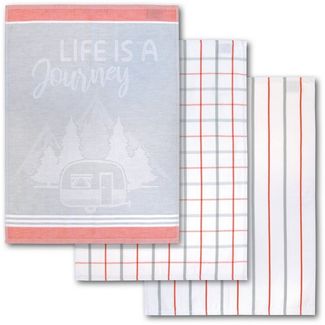 Dyckhoff Geschirrtuch Journey, mit 3 verschiedenen Motiven, LIFE IS A JOURNEY, (Set, 3-tlg), aus 100% Baumwolle, Maße je Tuch ca. 50x70 cm