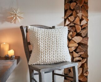 Home-trends24. de Kissenbezug Zopfmuster Kissenbezug Kissenhülle Deko Kissen Creme Hülle Bezug