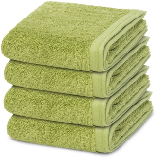Vossen Vegan Life 4 tlg. Frottier-Set - 4 X Gästetuch (40 X 60cm) - 580 g/m2 - Avocado