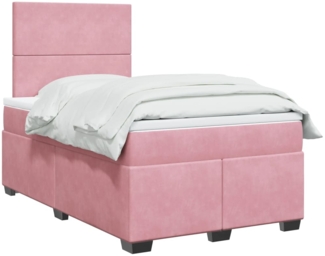 vidaXL Boxspringbett mit Matratze Rosa 120x190 cm Samt 3290857