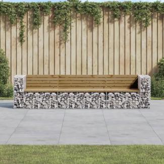 vidaXL Gartenbank aus Gabionen 287x71x65,5 cm Kiefernholz Imprägniert