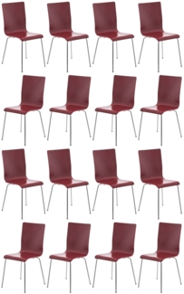 CLP 16er Set Besucherstuhl Pepe Metallgestell,rot
