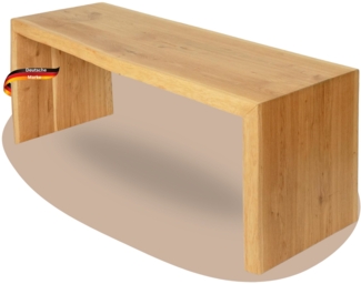 DELUKE® Holzbank Sitzbank EGON - Eiche Massiv mit Baumkante | Eichenbank Esszimmer Flur Garderobe Schlafzimmer |120x40x45cm