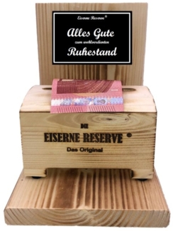 Eiserne Reserve® Geschenkbox Alles Gute zum wohlverdienten Ruhestand - Eiserne Reserve - Geldbox -