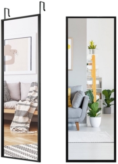 COSTWAY Wandspiegel, ganzkorper mit höhenverstellbaren Hängehaken, Flur