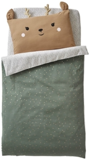 vertbaudet Bettbezug Baby Bettbezug ohne Kissenbezug GRÜNER WALD, Reh