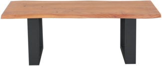 Sitzbank Baumkante 120 cm natur massiv Akazie schwarz ANNI 523714