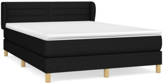 vidaXL Boxspringbett mit Matratze Schwarz 140x190 cm Stoff 3126879