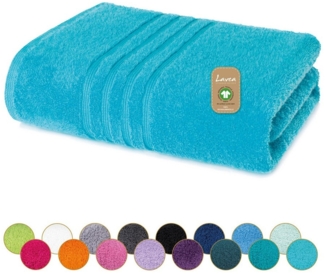 Lavea Badetuch Bali Duschtuch 100x150 cm Duschtuch 70x140 cm, Weiches Bio-Baumwollfrottee (1-St), pflegeleicht, GOTS-zertifiziert, extra saugstark mit 500g/m²