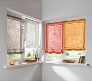 Rollo Raffrollo, heine, halbtransparent, Ösen mit Fensterhaken