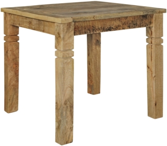 Esszimmertisch WL5.077 Braun 80 x 80 x 76 cm Mango Massivholz, Design Landhaus Esstisch Massiv, Tisch für Esszimmer Quadratisch, Küchentisch für 4 Personen, Holztisch Rustikal Klein