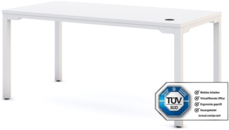 ASSMANN Höhenverstellbarer Schreibtisch Piacetta Signalweiß Signalweiß 140x80 cm Metall Holz