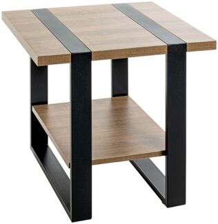 Beistelltisch >47177< in eiche, schwarz - 45x45x45cm (BxHxT)