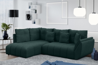 AX LIVING Couch mit Bettfunktion Ecksofa grün Corleone in L Form 268cm