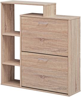 Schuhschrank in Grau aus MDF Holz - 85x24x93cm (LxBxH)