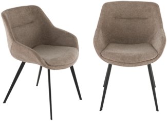 Signature Set mit 2 Bridge-Sesseln aus taupefarbenem Stoff L64 cm - COLOMBE - Beige