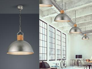 TRIO Leuchten LED Pendelleuchte, Dimmfunktion, LED wechselbar, Warmweiß, Fabrik-lampe hängend über Esstisch Industrie-design Industrial, Ø45cm