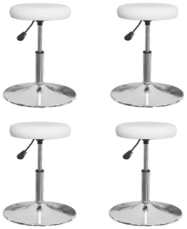 vidaXL Esszimmerstühle 4 Stk. Weiß Kunstleder 3085578