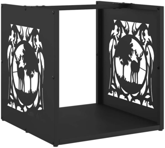 vidaXL Brennholzregal Schwarz 40x40x40 cm Kaltgewalzter Stahl 864249