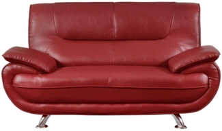 Vente-unique - Sofa 2-Sitzer - Kunstleder - Rot - NIGEL
