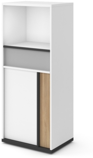 Highboard Imola Kommode 55cm weiß graphit grau Salisbury Eiche