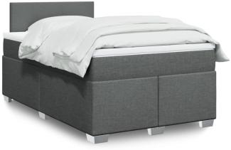 vidaXL Boxspringbett mit Matratze Dunkelgrau 120x200 cm Stoff 3288149