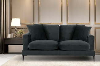 Leonique 2-Sitzer Cozy elegantes Designsofa, Maße B/T/H: 151/97/80 cm, mit losen Kissen und Metallbeinen