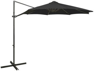 vidaXL Ampelschirm mit LED-Beleuchtung 300 cm Schwarz 312340