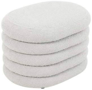 SVITA BLOSSOM Hocker mit Stauraum Sitzhocker Ottomane Boucle-Polster Weiß