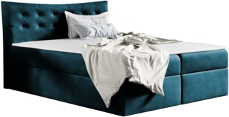 Boxspringbett Rember Ehebett, Türkis, 120x200 cm