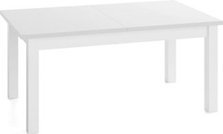 WFL GROUP Esstisch Lindberg ausziehbar verlängerbar rechteckig mit weißen Holzbeinen (MADE IN EU, XXL Groß– 120/140/150/160/200 cm ausziehbar auf 160/180/190/240/300 cm), platzsparender Tisch in Holzoptik für Küche, Esszimmer oder Wohnzimmer