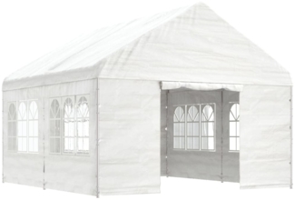 vidaXL Pavillon mit Dach Weiß 4,46x4,08x3,22 m Polyethylen 3155486