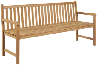 vidaXL Gartenbank mit Grüner Auflage 175 cm Massivholz Teak 3062804