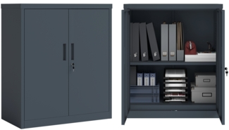 STEELSØN 'Regulus' Aktenschrank mit 1 Ablage, Metall, anthrazit, 90 x 40 x 90 cm, abschließbar