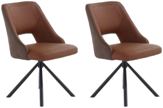 Jockenhöfer Gruppe Drehstuhl Milo (Set, 2 St) (Set, 2 St), Echtleder, inklusive Drehfunktion (360), Materialmix