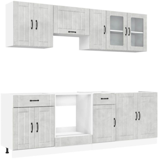 vidaXL 8-tlg. Küchenschrank-Set Lucca Betongrau Holzwerkstoff 3314835