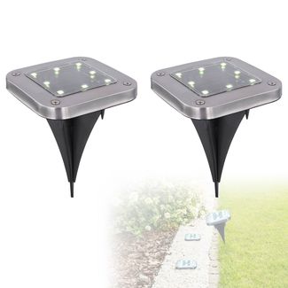 Solarleuchte Garten 2er-Set Wegelampe Solarlampe Außen Leuchte Solar mit Pfle...