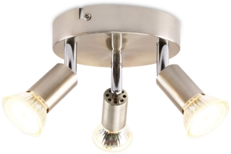 ZMH LED Deckenleuchte GU10 - 3 Moderne runde Deckenstrahler 350° Deckenspots für Küchen Flur Schlafzimmer Wohnzimmer - Ohne Leuchtmittel Chrom
