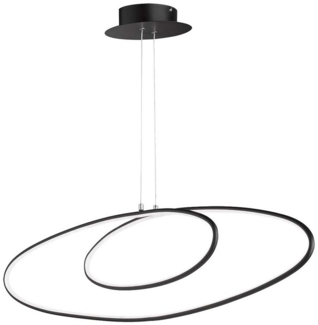 LED Hängeleuchte, dimmbar, Ringe Design schwarz 113,5 cm