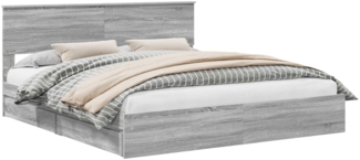 vidaXL Aufbewahrungsbett Graues Sonoma 200 x 200 cm Holzwerkstoff 3408429