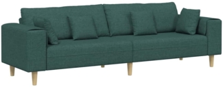 vidaXL Stoffsofa mit Kissen Dunkelgrün 208 cm Stoff 3335147