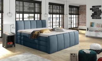 99rooms Fresque Boxspringbett 140x200 cm Struktur JAZZ Blau